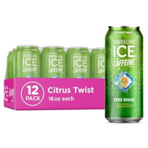imageSparkling Ice Caffeine Variety Pack Flavored Sparkling Water Zero Sugar with Vitamins and Antioxidants 16 fl oz 12 count Citrus Twist Black Raspberry Blue Raspberry Strawberry CitrusCitrus Twist