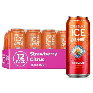 imageSparkling Ice Caffeine Variety Pack Flavored Sparkling Water Zero Sugar with Vitamins and Antioxidants 16 fl oz 12 count Citrus Twist Black Raspberry Blue Raspberry Strawberry CitrusStrawberry Citrus