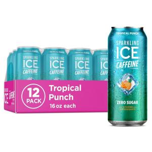 imageSparkling Ice Caffeine Variety Pack Flavored Sparkling Water Zero Sugar with Vitamins and Antioxidants 16 fl oz 12 count Citrus Twist Black Raspberry Blue Raspberry Strawberry CitrusTropical Punch