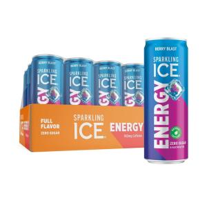 imageSparkling Ice Energy Variety 12Pk Energy Drinks with Vitamins  Antioxidants Zero Sugar Berry Blast Maximum Mango Power Punch flavors 12 fl oz cansBerry Blast