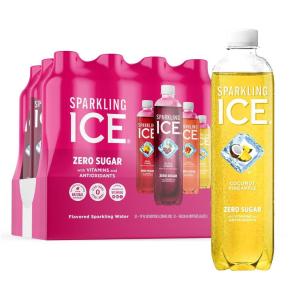 imageSparkling Ice Pink Variety Pack Flavored Sparkling Water Zero Sugar and Vitamins and Antioxidants 17 fl oz 12 count Black Cherry Peach Nectarine Coconut Pineapple Fruit PunchPink Variety Pack
