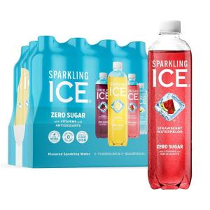 imageSparkling Ice Pink Variety Pack Flavored Sparkling Water Zero Sugar and Vitamins and Antioxidants 17 fl oz 12 count Black Cherry Peach Nectarine Coconut Pineapple Fruit PunchBlue Variety Pack