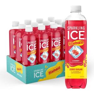 imageSparkling Ice STARBURST Orange Zero Sugar Flavored Sparkling Water with Vitamins and Antioxidants Low Calorie Beverage 17 fl oz Bottles Pack of 12Cherry