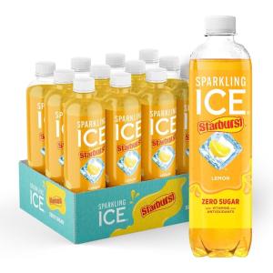 imageSparkling Ice STARBURST Orange Zero Sugar Flavored Sparkling Water with Vitamins and Antioxidants Low Calorie Beverage 17 fl oz Bottles Pack of 12Lemon