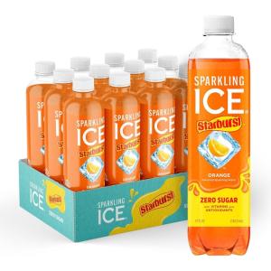 imageSparkling Ice STARBURST Orange Zero Sugar Flavored Sparkling Water with Vitamins and Antioxidants Low Calorie Beverage 17 fl oz Bottles Pack of 12Orange