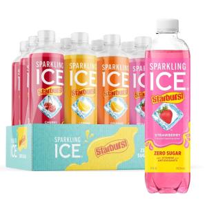 imageSparkling Ice STARBURST Orange Zero Sugar Flavored Sparkling Water with Vitamins and Antioxidants Low Calorie Beverage 17 fl oz Bottles Pack of 12Variety Pack