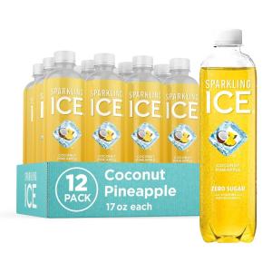 imageSparkling Ice Classic Lemonade Sparkling Water Zero Sugar Flavored Water with Vitamins and Antioxidants Low Calorie Beverage 17 oz Bottles Pack of 12Coconut Pineapple