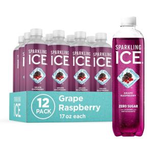 imageSparkling Ice Classic Lemonade Sparkling Water Zero Sugar Flavored Water with Vitamins and Antioxidants Low Calorie Beverage 17 oz Bottles Pack of 12Grape Raspberry