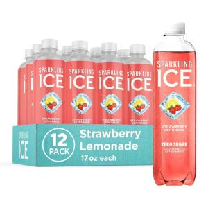 imageSparkling Ice Classic Lemonade Sparkling Water Zero Sugar Flavored Water with Vitamins and Antioxidants Low Calorie Beverage 17 oz Bottles Pack of 12Strawberry Lemonade