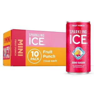 imageSparkling Ice Fruit Punch Sparkling Water with Antioxidants and Vitamins Zero Sugar 75 fl oz Mini Cans Pack Of 10Fruit Punch